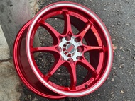 New Car Sport Rim THAILAND RAYS CE28 Wheels 15x6.5J 8x100/114.3 ET40 Candy Red + CPLP - READY STOCK