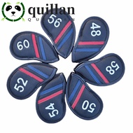 QUILLAN Golf Wedge Cover, PU Leather 48 50 52 54 Degree Sand Wedge Headcover, Black/White 56 58 60 D