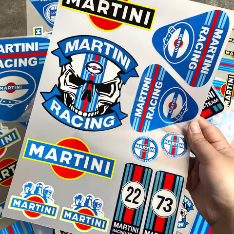 For MARTINIS Stickers Motocross Racing Off-road Laptop Sticker Helmet PVC Martini Decal for Love Old