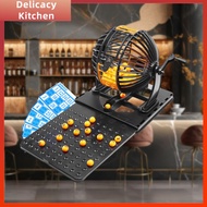 Delicacy Kitchen Traditional Bingo Game Bingo Set Reusable Bingo Chips Classic Lucky Ball Machine fo