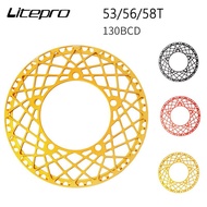 【In Stock】 Litepro Bike Single Chainring  Chainwheel 53/56/58T Sprocket BCD130 For  BMX Fnhon Pbike 3Sixty Dahon Folding