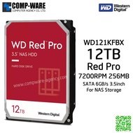 WD Red Pro 12TB NAS Hard Disk Drive - 7200RPM SATA 6Gb/s 256MB Cache 3.5Inch - WD121KFBX - 5Y Warranty
