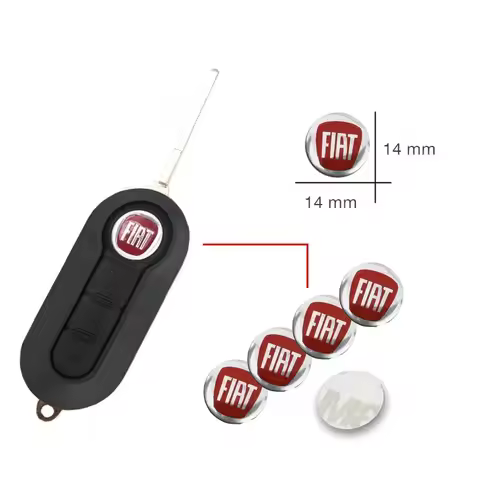 5/10Pcs Car Aluminum Remote Key Emblem Stickers For Fiat Abarth 500 Tipo Punto Ducato Stilo Palio Br