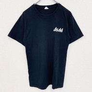 古著 Anvil Asahi 朝日啤酒 Draft Beer 圓領短袖 T 卹，黑色，小號