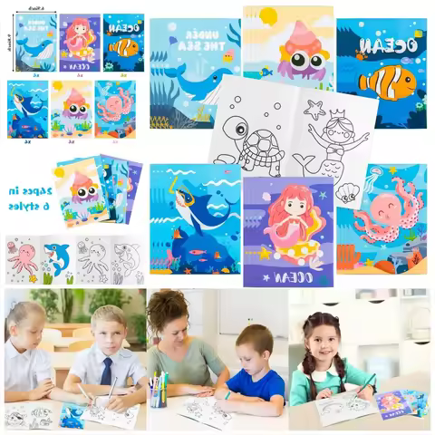 DIY Coloring Book Filling the Ocean Animal/Woodland/Science Theme Pattern Color Book Drawing Atlas B