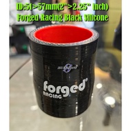 51mm to 57mm 51>57mm 2">2.25" Forged Racing Black Silicone Reducer Hose