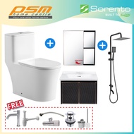 Sorento Bathroom One Piece Design Toilet Bowl Bathroom Aluminium Material Basin Cabinet Mirror Packa
