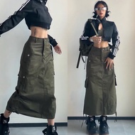 Y2k Khaki Box Bag Skirt