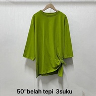T-SHIRT PLAIN VIRAL LENGAN 3SUKU PLAIN