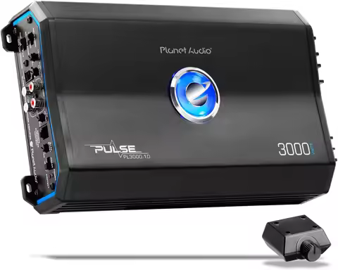 PL3000.1D Pulse Series Car Amp – 3000W Monoblock, Class D, 1 Ohm Stable, Low Level Inputs, Low Pass 