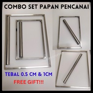Papan Pencanai Biskut Dengan Penggelek Biskut Aluminium Cookie Dough Leveler Frame and Rolling Ping 
