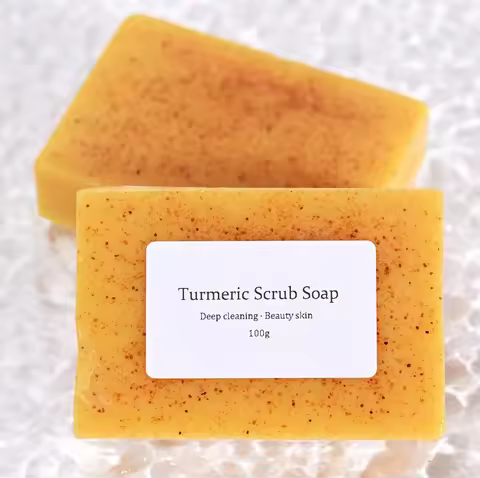 Natural Turmeric Kojic Scrub Soap Cleansing Bath Soap Oil Control & Whitening Kojic Turmeric Soaps f