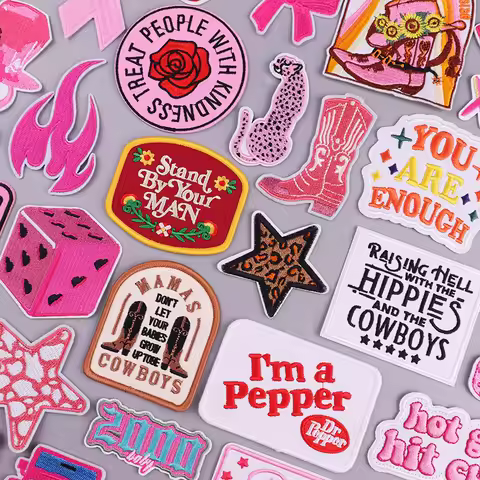 YK2 Iron On Patches For Clothes Cowboys Embroidery Patch For Jeans Hippies Fuisible Patch For Decora