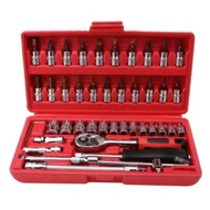 Set spanar box set set socket spanar tool box 46pcs Chrome Vanadium Socket Set Tool Box Set Ratchet 