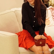 CHANEL紅金菱格紋 Trendy cc mini肩背斜背包11*11.5*4 98新配件塵袋保卡