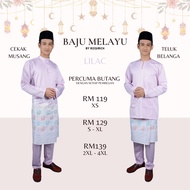 XS - 4XL! Baju Melayu Dewasa Slim Fit / Moden Tanpa Pesak Teluk Belanga &amp; Cekak Musang Lilac
