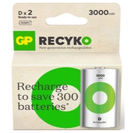 GP ReCyko Rechargeable Battery 3000mAh D (2 Battery Pack)