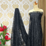 Kain Tulle Mutiara Double renda / bahan Tile renda/ tile pinggiran terbaru/ kain meteran /brukat