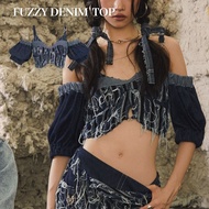 Merge Official - Fuzzy Denim Top (พร้อมส่ง)