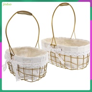 Indoor Flower Planter Woven Flowerpot Rattan Garden Handle Handmade Iron Wire Portable Picnic Basket