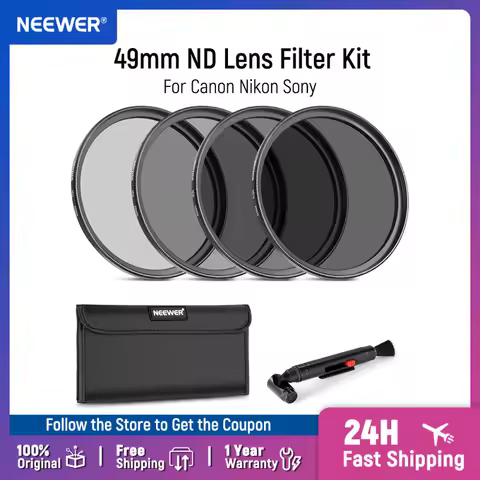 NEEWER ND Lens Filter Kit ND2 ND4 ND8 ND16 Filter Pouch Neutral Density and Accessory Kit Canon Niko
