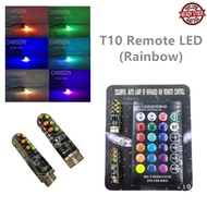 Car T10 LED Rainbow with Remote Controller RGB LED T10 LED Bulb