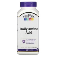 ✅READY STOCK✅21st Century Daily Amino Acid 120 Tablets - BCAA EAA Gluten Free,EXP 05/2028