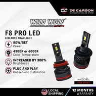 WILD WOLF F8 PRO LED 80W 4300K 6000K Standard Bright 2pcs H1 H4 H7 H11 9005 9006 9012 Car Headlight 
