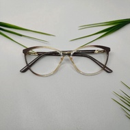 Fashion wanita kacamata cat eye 19282 Frame Plastik Lensa Blueray Photocromic antiradiasi bluecr