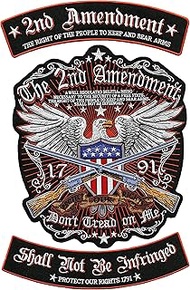 2nd Amendment Rockers Eagle Center Patch | Large Motorcycle Military Patriotic Flag Embroidered Patc