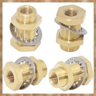 [K U Y G] 4 Pcs 1/4 Bulkhead Brass Pipe Fitting Anchor Coupling Bulkhead Tank Fitting 1/4" Bulkhead 