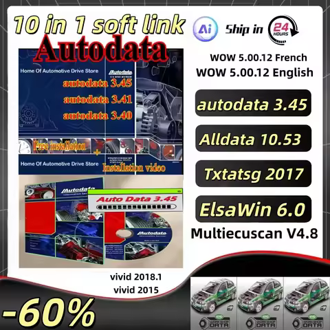 New Alldata 10.53 Software Autodata 3.45 Auto+com V2021.11 Delphis 2017 R3 ATSG Vivid 2018 ElsaWin 6
