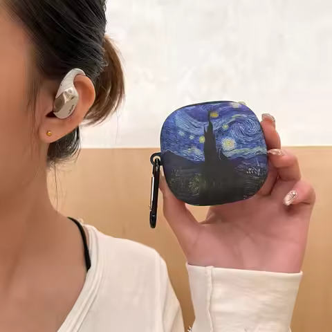 For Shokz OpenFit 2+T921 Case Starry Sky Sea Wave For Shokz OpenFit 2 +(T921) Silicone Soft Case Pro