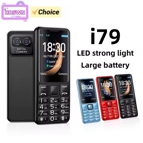 Mini i79 (H6) 2G Elderly Cellphone 2.4Inches TFT Screen 32MB RAM Torch Dual SIM English keyboard Mob