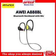 Awei A888BL Neckband Wireless  Bluetooth Earphone with Microphone | Noise Cancelling For Phone | Brand New