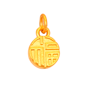 TAKA Jewellery 999 Pure Gold Mini Fu Pendant