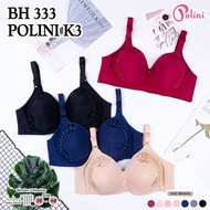 Foam Bra | POLINI BRA K333 | Jumbo Foam Bra 3 Hooks Wire Free | Push Up Bra BIG Size | LUCKY JO21