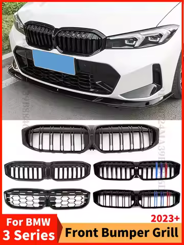 Front Kidney Double Slat Diamond Grille Grill Grid Mesh Tuning For BMW 3 Series G20 G21 LCI 2023 202