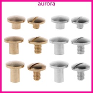 Auro 10 Pairs Pure Copper Chicago Screws Posts Metal Chicago Screws Leather Binding Screw Solid Belt
