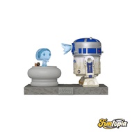 Funko POP (83799)-R2-D2 & Princess Leia Hologram (766) Deluxe: Star Wars