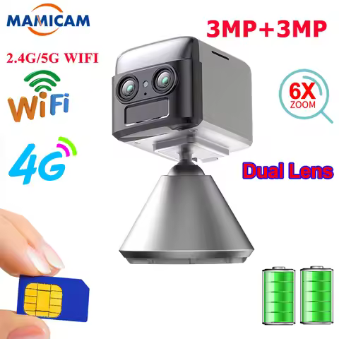 WIFI IP Camera 3G 4G SIM Card Security Cameras Dual Lens 6 X ZOOM 3MM-12MM Built In Battery Low Powe