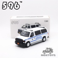 596Model 1:64 E350 New York Environmental Police blue white Diecast Model Car