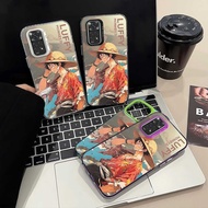 Casing For Redmi Note 11 Pro 4G Redmi Note 11 Pro 5G Redmi Note 12 Pro 4G Redmi Note 11 Pro+ 5G Phone Case Luxury Plating Metal Button ONE PIECE Luffy Bumper Cover