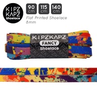 KIPZKAPZ Rainbow Splash 90cm 115cm 140cm - Flat Shoelaces Flat Printed Shoelaces 8mm