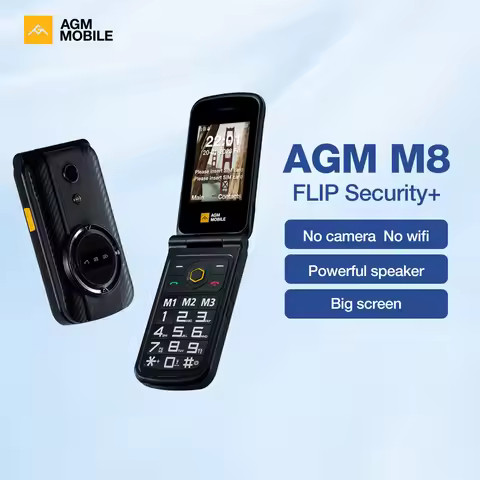 AGM M8 Security 4G Rugged Flip Phone Dual SIM Senior Safe 1500mAh Battery No Cam/Bluetooth WaterProo