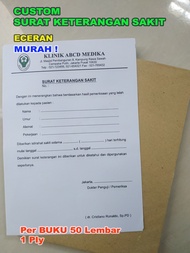 MURAH! SURAT KETERANGAN SAKIT/SEHAT CUSTOM / SURAT DOKTER / SURAT SAKIT/SEHAT UNTUK KEPERLUAN KLINIK