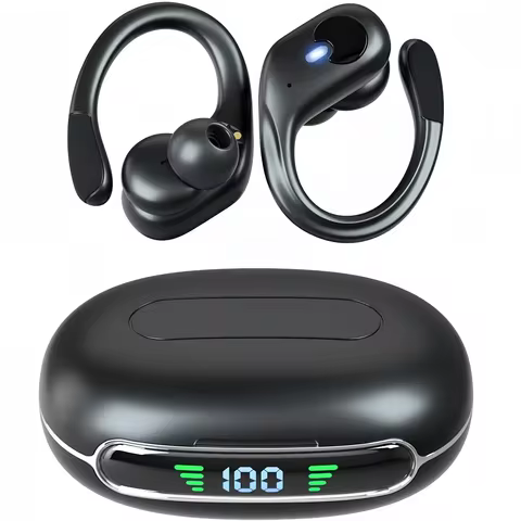 Bluetooth V5.4 Earphones TWS Sport Headphone Comfortable Ultra-light Earhook Wireless Headphone with