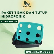 PACKAGE OF 1 HYDROPONIC TANK PLUS NEWEST LID 9 HOLES, SIZE 35cm x 24cm x 10cm