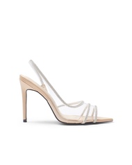 LT39- Giày Slingback mũi nhọn quai trong điểm nhấn dây đá sang trọng Alex Sara Cao 9cm