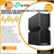 TP-LINK BE9300 Tri-Band Wi-Fi 7 Router SPEED: 574 Mbps at 2.4 GHz + 2880 Mbps at 5 GHz Archer BE550